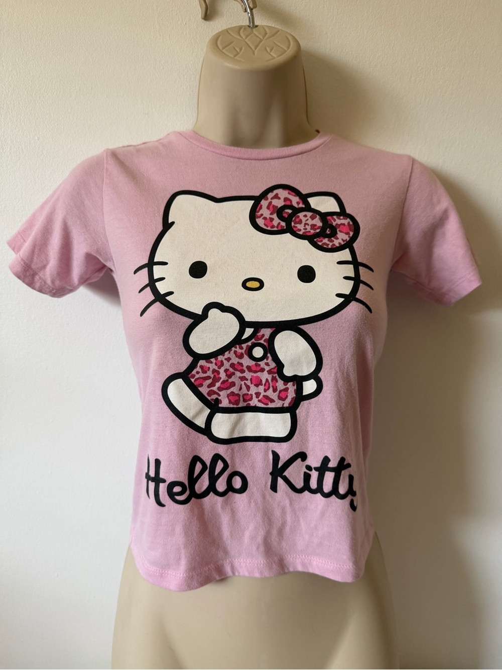 Pink Leopard Print Hello Kitty Baby Tee